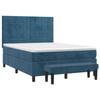 3137849 vidaXL Divan Bed and Mattress Dark Blue 140x200cm Velvet