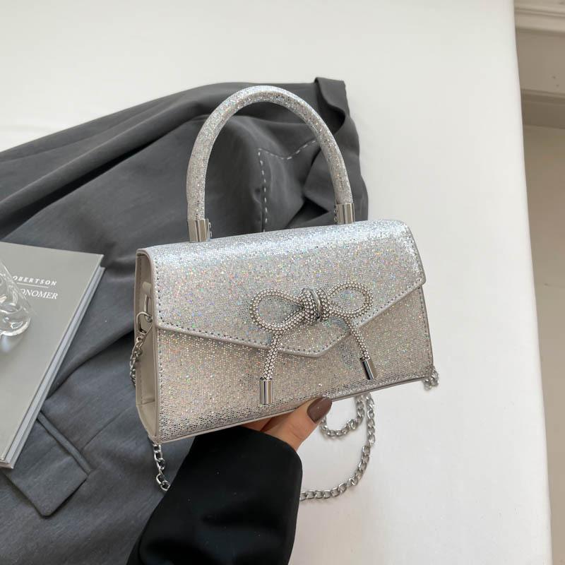 Модная и простая сумочка с бантом в стиле 2025 года, летняя новая сумка через плечо в иностранном стиле, маленькая квадратная сумка