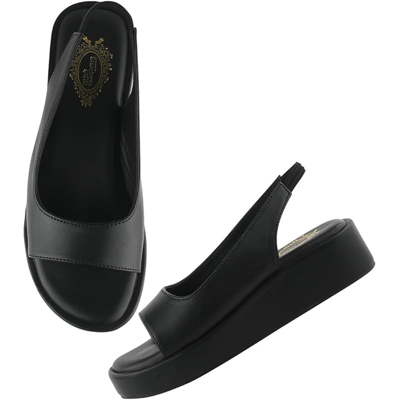 Shoetopia Women'S Heeled Sandal-8 Kids Uk (Lsr-Black)-Eu41
