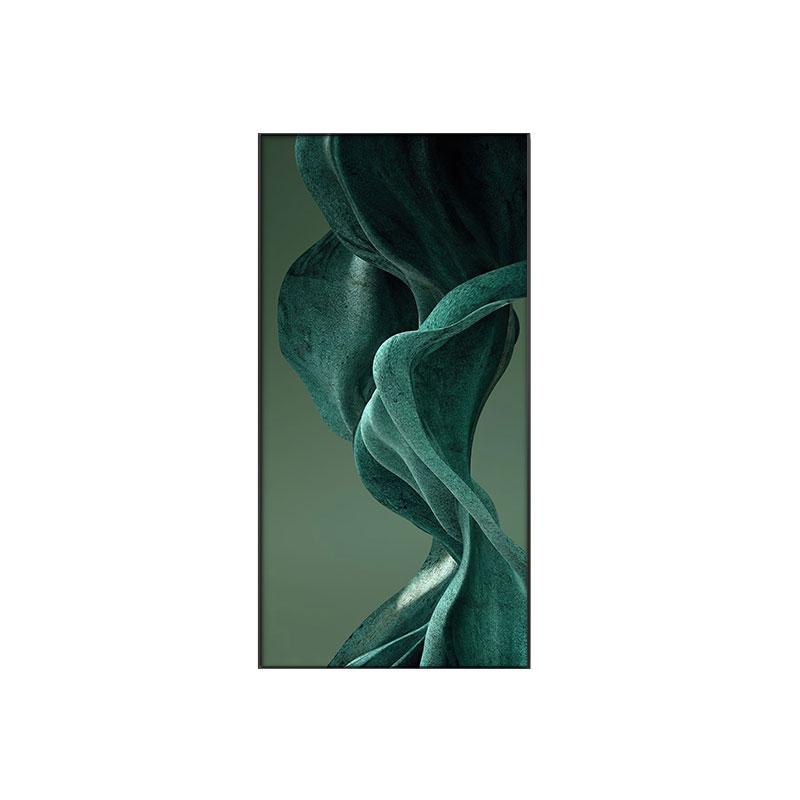 Abstract Silk Streamers Canvas Painting Wall Art Green White Luxury Ribbon Posters and Prints for Porch Home Wall Decoration