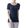 Belle Maison Sleeve Cotton Blend Warm Inner Night Size S Women's 3/4 Shirt, Hotcot, Navy,
