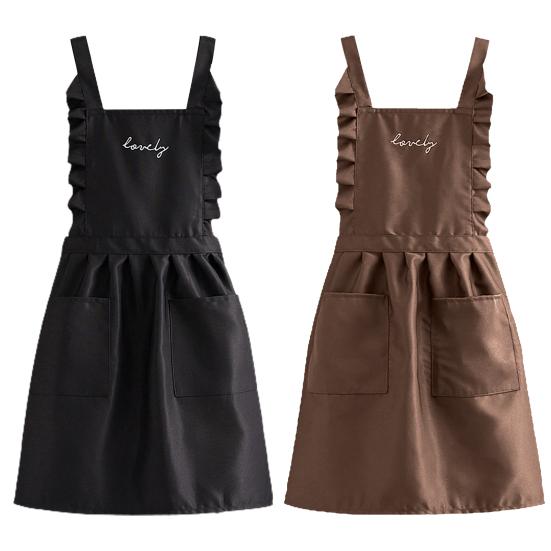 Kitchen Apron with Pockets Strap Adjustable Breathable Thin Ladies Princess Skirt