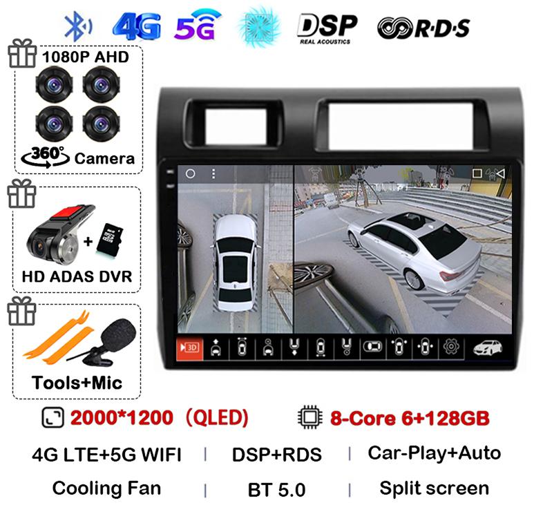 Android 14 Carplay Автомагнитола для Toyota Pickup Land Cruiser LC 70 79 Series 2007-2020 Мультимедийный Видеоплеер GPS Стерео BT