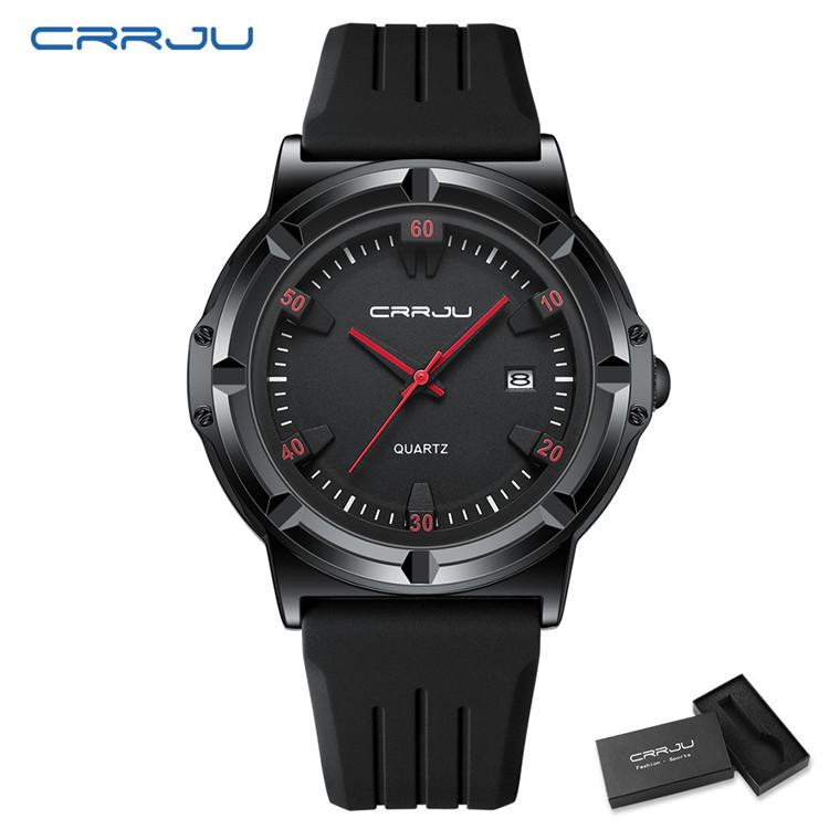 CRRJU New watch5030Men's wristwatch, women's watch, leather strap, casual, fashionable, business, waterproof