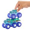 Hot Wheels Monster Truck Transporter Set Игрушечная мини-машина 4 шт. Возраст от 3 лет и старше HYJ29 Синий/Оранжевый