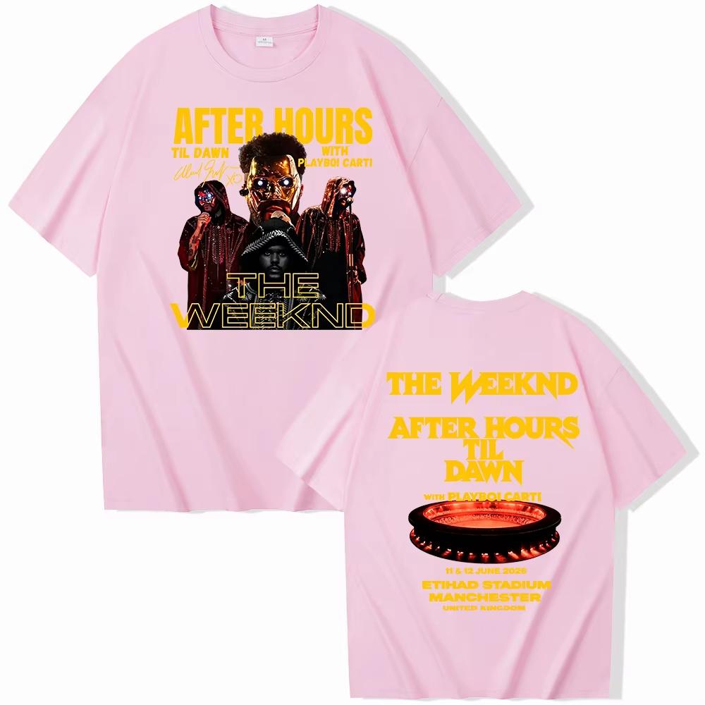 Футболка The-Weeknd After Hours Til Dawn Tour 2026 Мужская Женская Харадзюку С коротким рукавом Топы для Фанатов Подарок Легкая Дышащая и Удобная Одежда