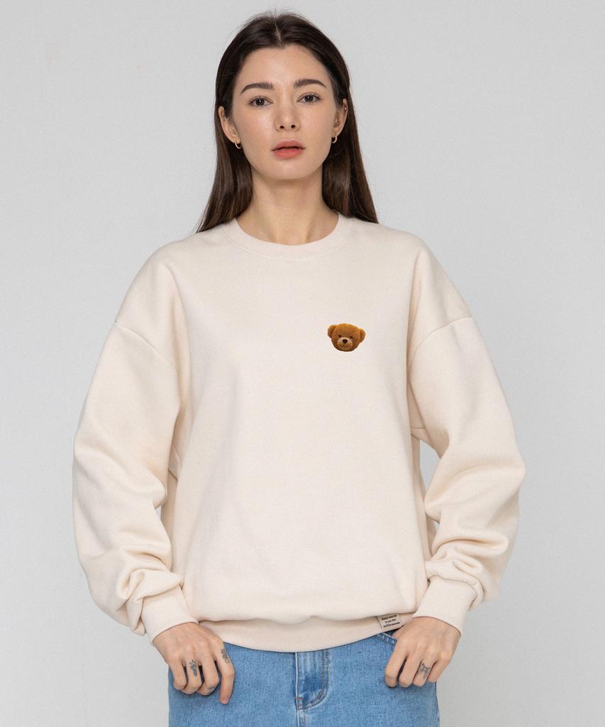 GRAVER [Unisex] Small Of Bear Sweatshirt_Cream