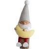 Nordica Nisse Christmas Wooden Sitting Santa with Log Doll, (Moon)