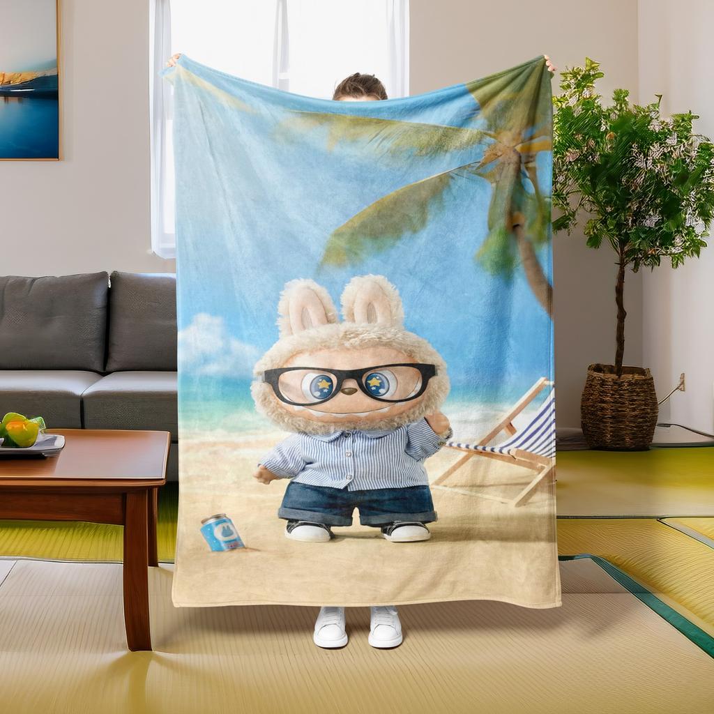1PC Pop Cartoon Actor Elf Pattern Soft Throw Spiritual Guru Thin Blanket Gift for Couch Bed Car Home Camping For All Season Use