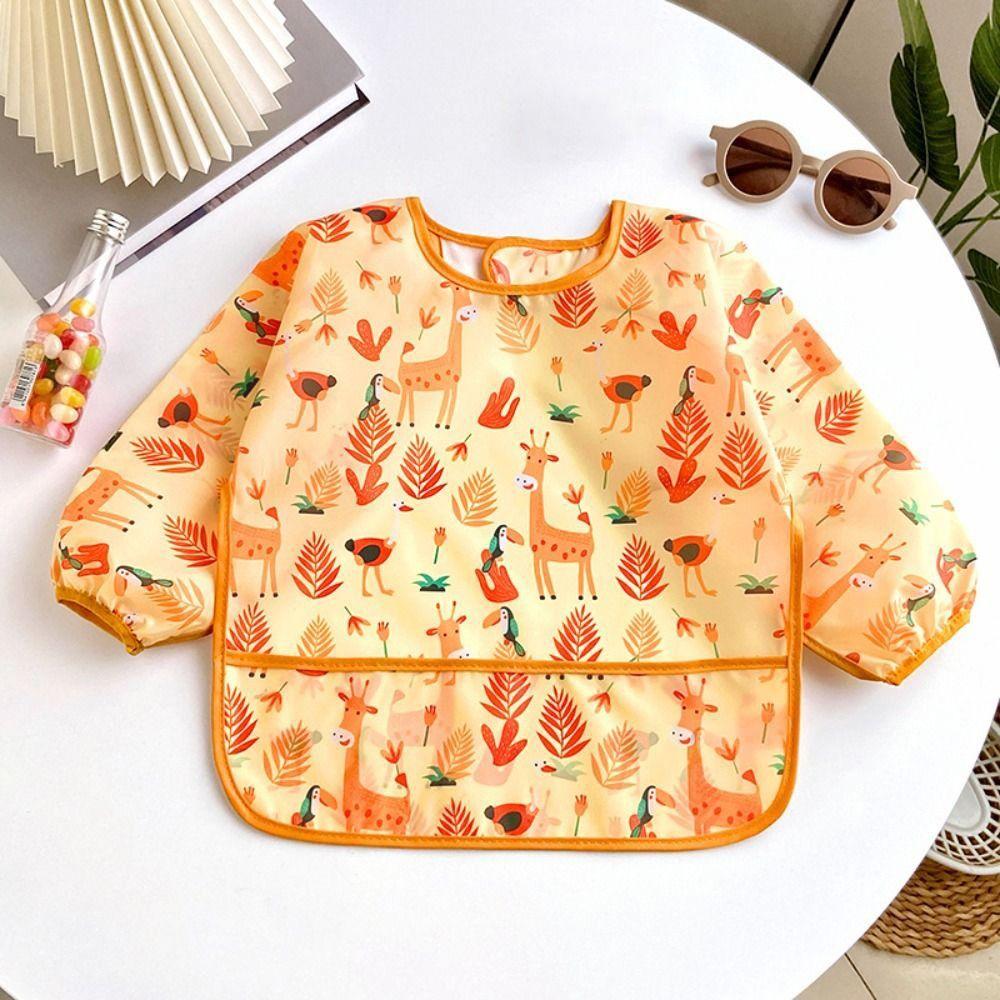 Adjustable Neckline Baby Bibs Waterproof Kids Art Smock New Toddler Painting Apron Baby Feeding