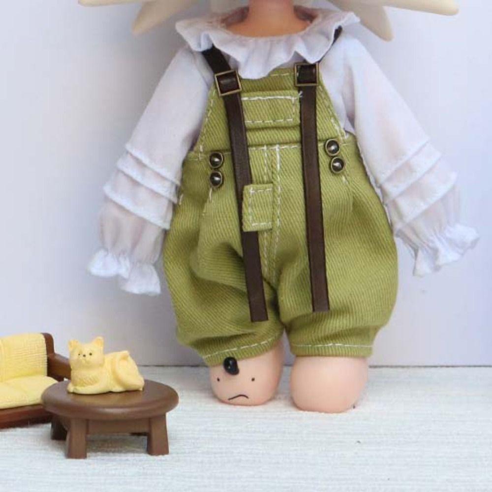 15-20cm Doll Denim Pants Suspender Trousers Doll Overalls Cotton Bjd Doll Clothes DIY Toy