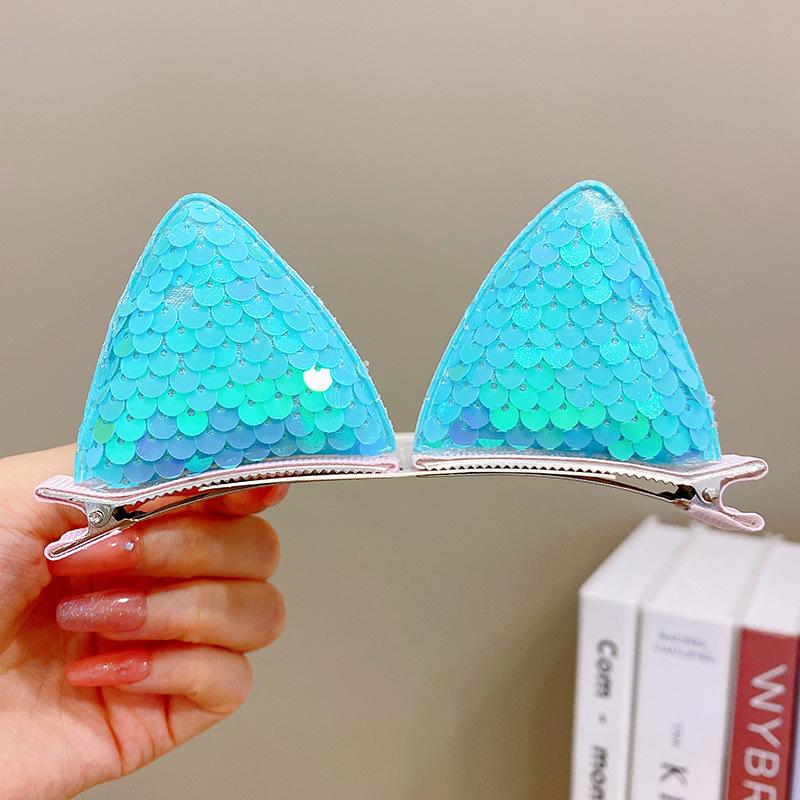 2 шт. новые заколки для волос с кошачьими ушками и блестками, милые заколки для волос для девочек, аксессуары для волос, детские милые заколки, детские модные головные уборы, украшения