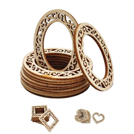 10Pcs/Set Cute Creative Wide Application Wood Slices Natural Wooden Heart Shaped Blank for Gifts