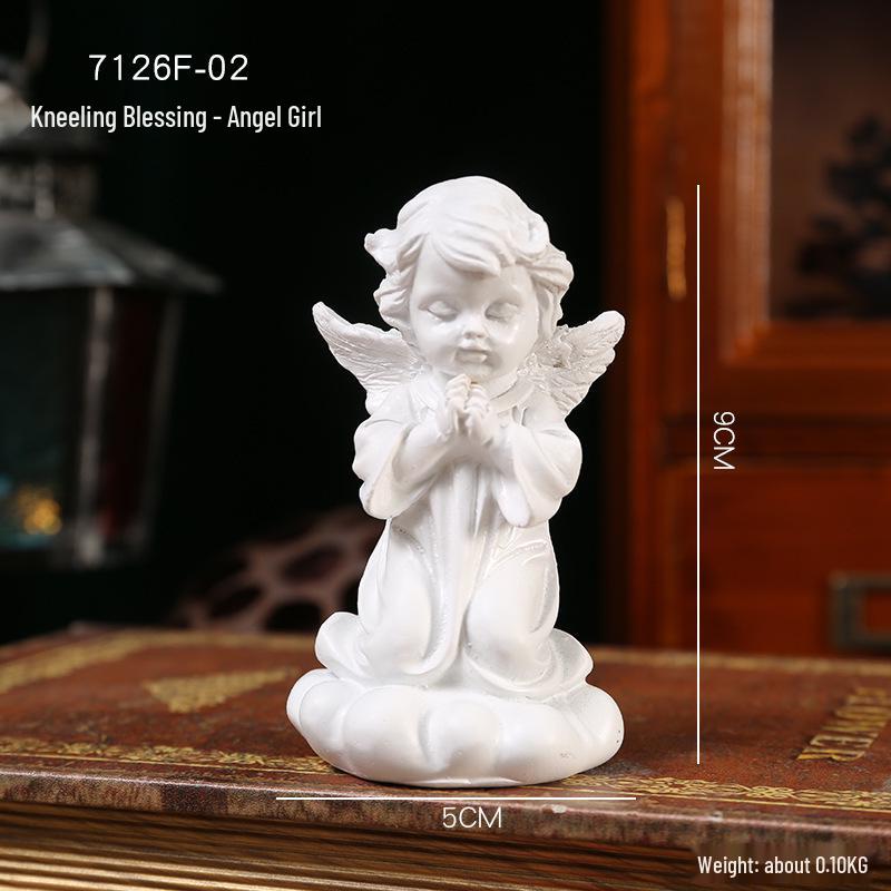 Европейская ретро фигурка ангела - Статуэтка девочки из гипса для церковных свадеб и фотосессий