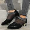 Comfortable Stylish Shoes Fashion Sexy Pointed-toe Mid-heel Single Shoes Women's Large Size Rhinestone Mesh Shallow Mouth Sequin Women's Shoes 35-43