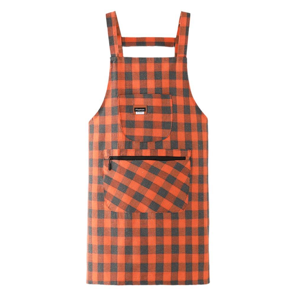 Anti Dirty Chef Work Apron Checkered Print Cooking Aprons Kitchen Aprons  Household Cleaning