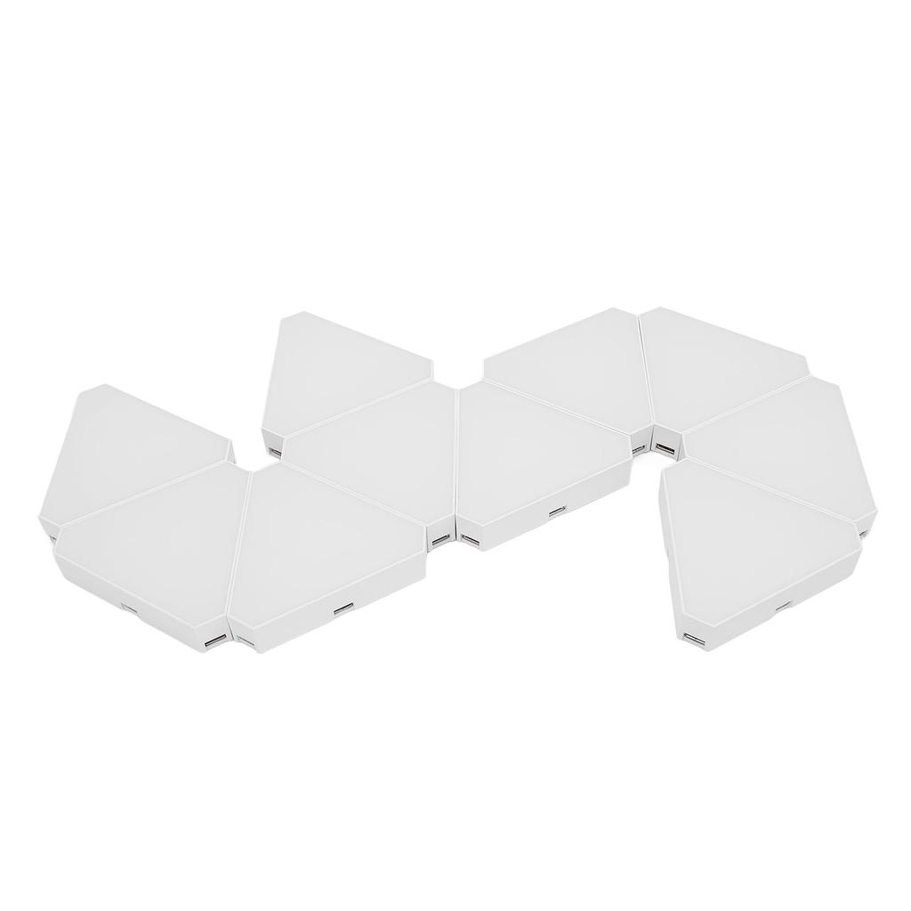 10 комплектов светодиодных панелей RGB с треугольным соединением, декоративная лампа, синхронизация музыки через приложение BT и пульт дистанционного управления