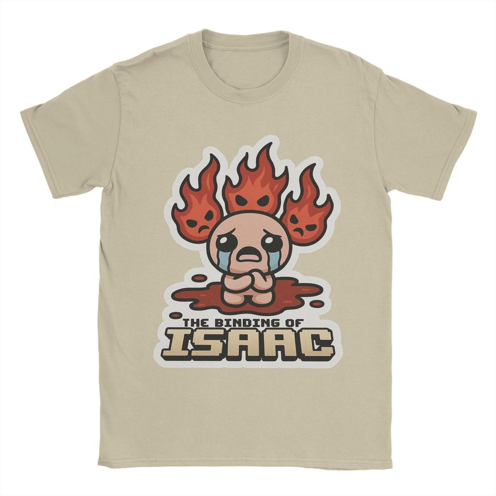 Футболка в стиле The Binding of Isaac с пламенем, унисекс, винтажная, хлопковая, с круглым вырезом, короткий рукав, одежда больших размеров