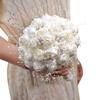 Handmade Rhinestone Bridal Bouquet Crystal Wedding Round Tossing Bouquet Artificial Flower Bunch for Bride Bridesmaid