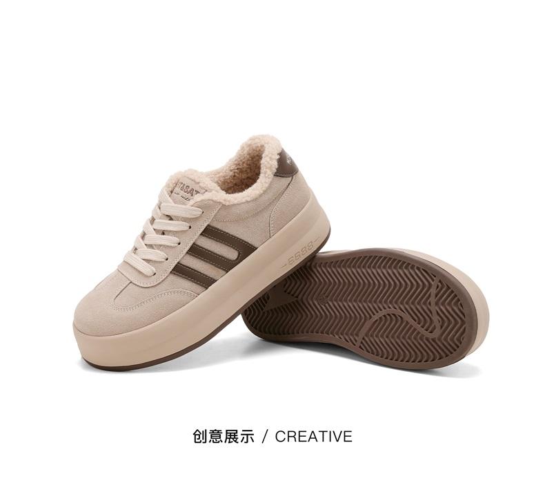 Saturday Comfortable and Versatile Warm Casual Shoes for Women 2025 Winter New Style with Velvet Thick Bottom Strap Flat Shoes