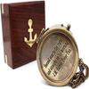 Second Star To The Right J. M. Barrie, Peter Pan Engraved Brass Compass with Wooden Case.