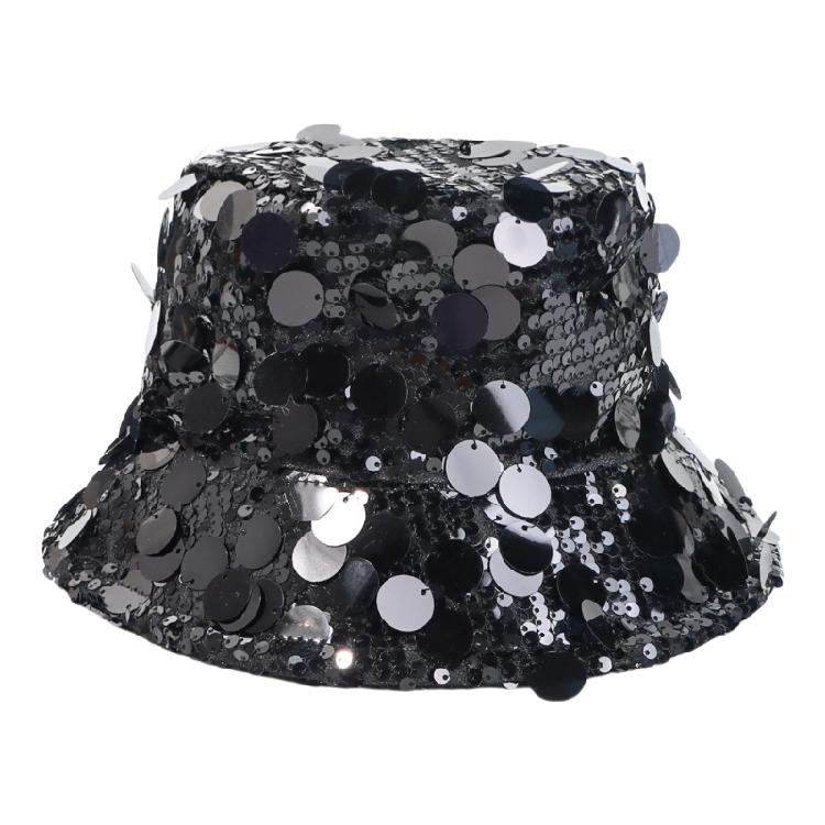 Casual Unisex Bucket Hat Versatiles Fisherman Hat Modern Bucket Sequins Hat for Music Event And Casual Wear