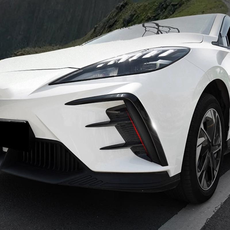 Аксессуары для интерьера из АБС-пластика, передний бампер, спойлер, боковая крышка вентиляционного отверстия, совместимая с MG4 EV2022-2024, декоративная наклейка, 2 шт.