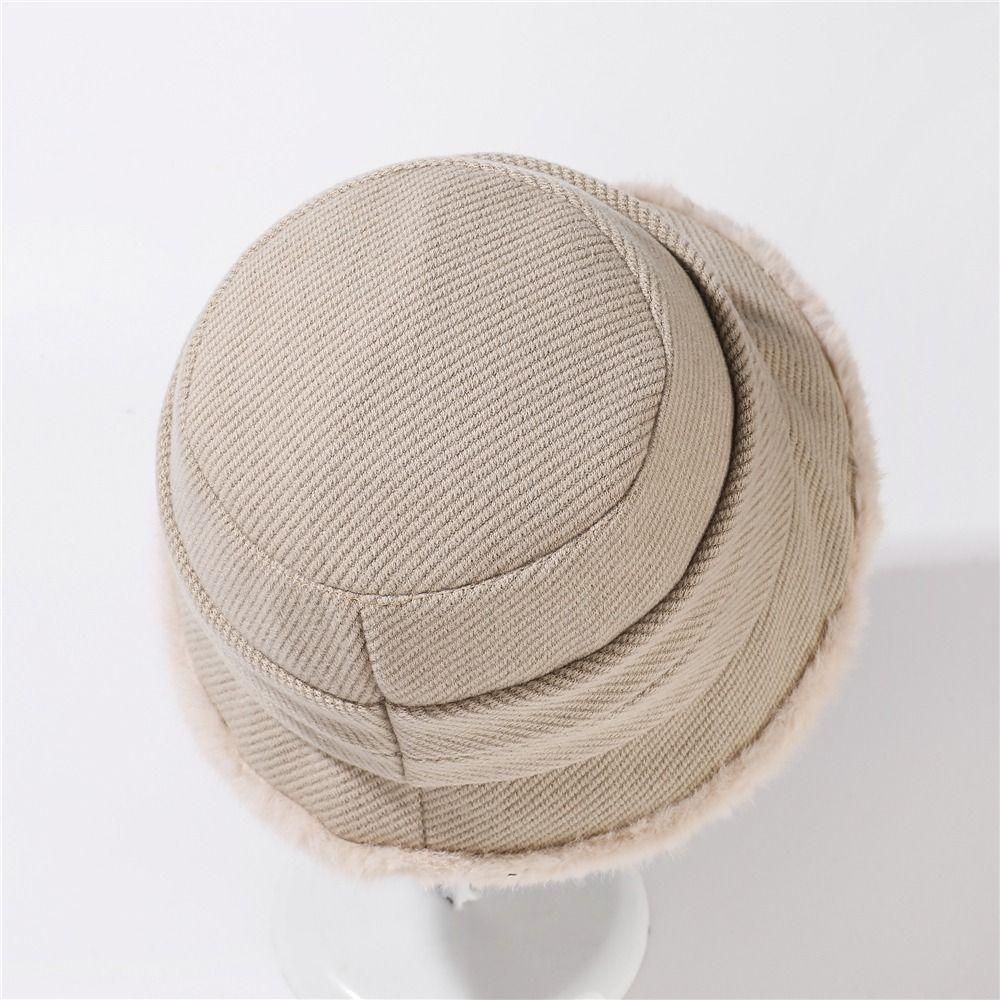 Толстая плюшевая женская шапка-рыболов, защита ушей, теплая шапка-ведро, зимняя теплая панама для женщин