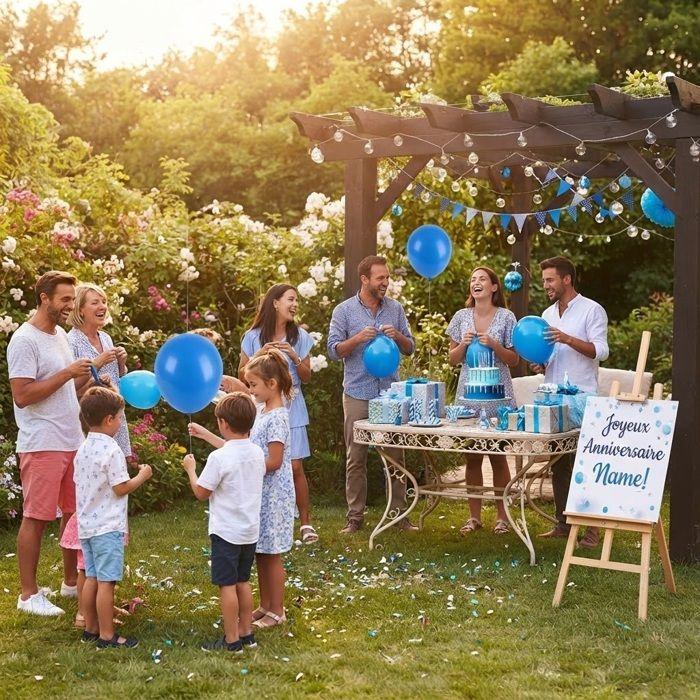 Set de 10 ballons gonflables 30 cm bleu roi