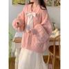 Winter Pink Kawaii Pullover Sweater Women Bow Loose Knitted Sweater Female Casual Korean Fashion Warm Sweet Sweater 2024 New