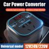 12v/24v Car Power Inverter 120W With 3 USB Ports Cigarette Lighter QC3.0 Inversor With Led Display Dropshipping