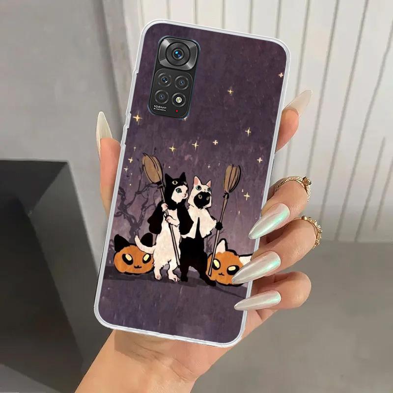 Чехол для телефона 'Ведьма и кот', цветной, милый, для Xiaomi Redmi Note 15 14 14S 13 12S 12 Pro 11S 11 Plus 11T 11E 10S, мягкий, с принтом Sh