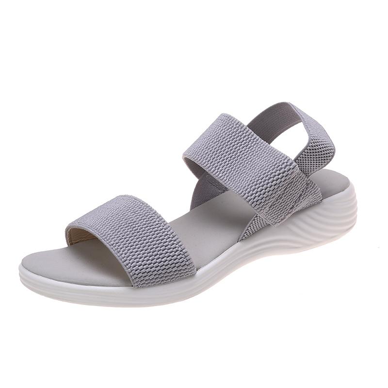 Fashion Women's Knit Elastic Cloth Wedge Sandals Slip On Lightweight Walking Sandals Women Plus Size Comfortable Summer Shoes