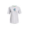 Under Armour Cartoon Letter Print Basketball Crew Neck T-Shirt Women Tops White 1369706-100