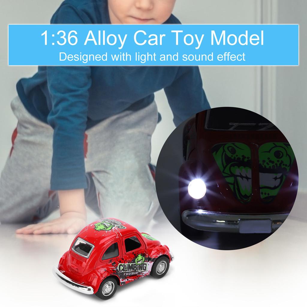 1/36 Alloy Miniature Car Toy Model Pull‑Back Children Vehicle Toy Model with Light Sound