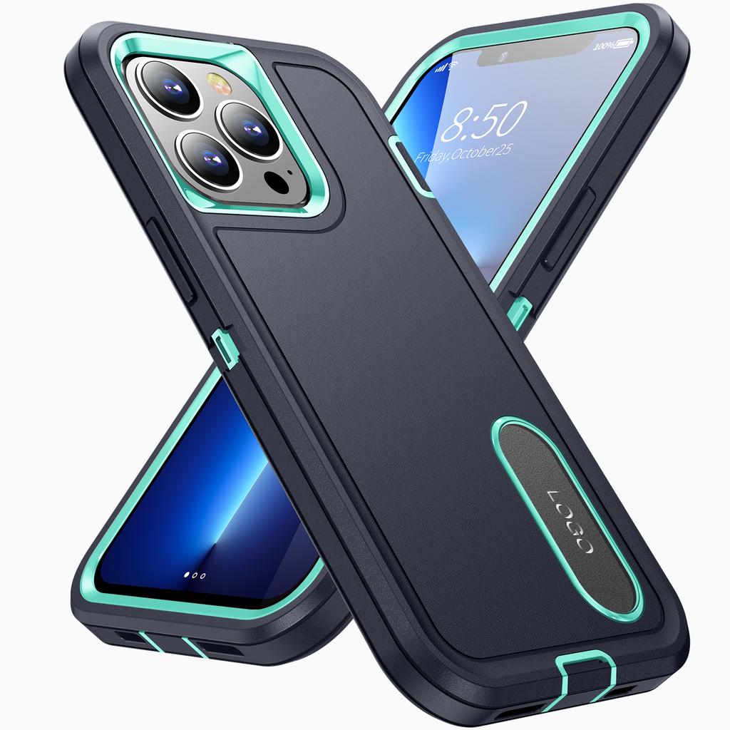 Heavy Armor Shockproof Defend Case For iPhone 13 Pro Max 12 14 Pro Max 11 6 7 8 14 Plus SE 2022 X Xs XR Metal Bracket Back Cover