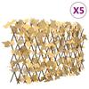 VidaXL Expandable Artificial Maple Leaf Trellis 5 Pcs, Fence Screen, Privacy Screen, Decoration of 366595