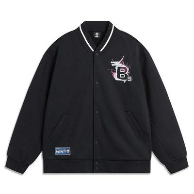 Баскетбольная куртка Li Ning Bad Five Letter с одной пуговицей, удобная, дышащая, универсальная, флисовая, свободная, мужская, черная AFDU307-1
