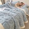 Knitted Heart Pattern Warm Throw Blankets Winter Soft Comfortable Double Sided Plush Thick Coral Velvet Blanket for Bed Safa