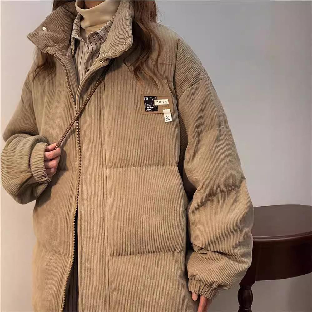 Korean Corduroy Cotton Men Women Winter Thickened Trendy Coats Loose Casual Jackets