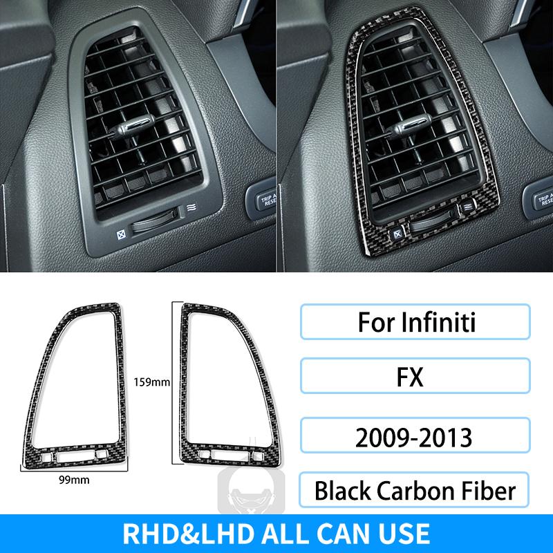 Для Infiniti FX 2009-2013 Рулевое колесо из углеродного волокна Радио Кондиционер Переключение передач Крышка подъемника окна Накладка Украшение