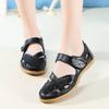 Women's Summer PU Leather Big Size Hollow Out Sandals Solid Color Casual Cave Shoes