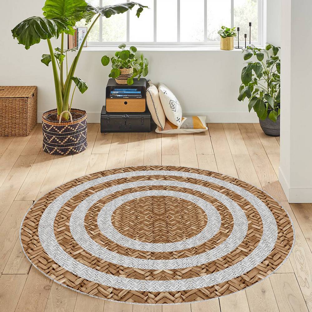 Rovigo Home Washable Round Printed Carpet RHM7070-SD364