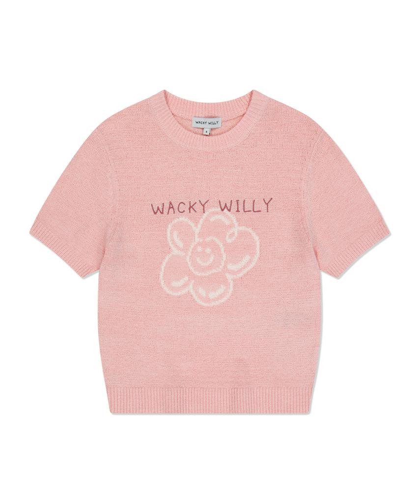 WACKY WILLY Women'S Lily Graphic Short Sleeve Knit Pink