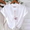 Simple And Elegant Paris Tower Printed Top O-neck Short Sleeved T-shirt High-quality And Comfortable Daily Women's Clothing