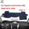 For Toyota Land Cruiser 200 J200 2008~ Dashboard Cover Pat Dash Board Mat Carpet Dashmat Car Interior Cape Sunshade Protect