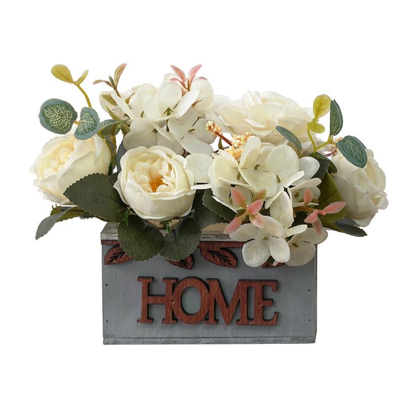 Artificial Peony Flower In Pot With Silk Material For Table Centerpiece And Event Decor