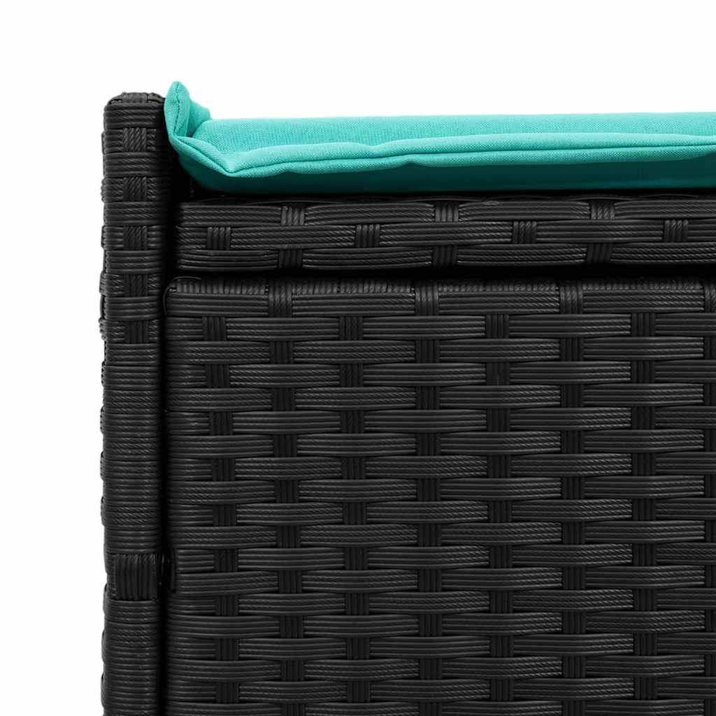 Outdoor Storage Bench with Cushion Black 100 cm