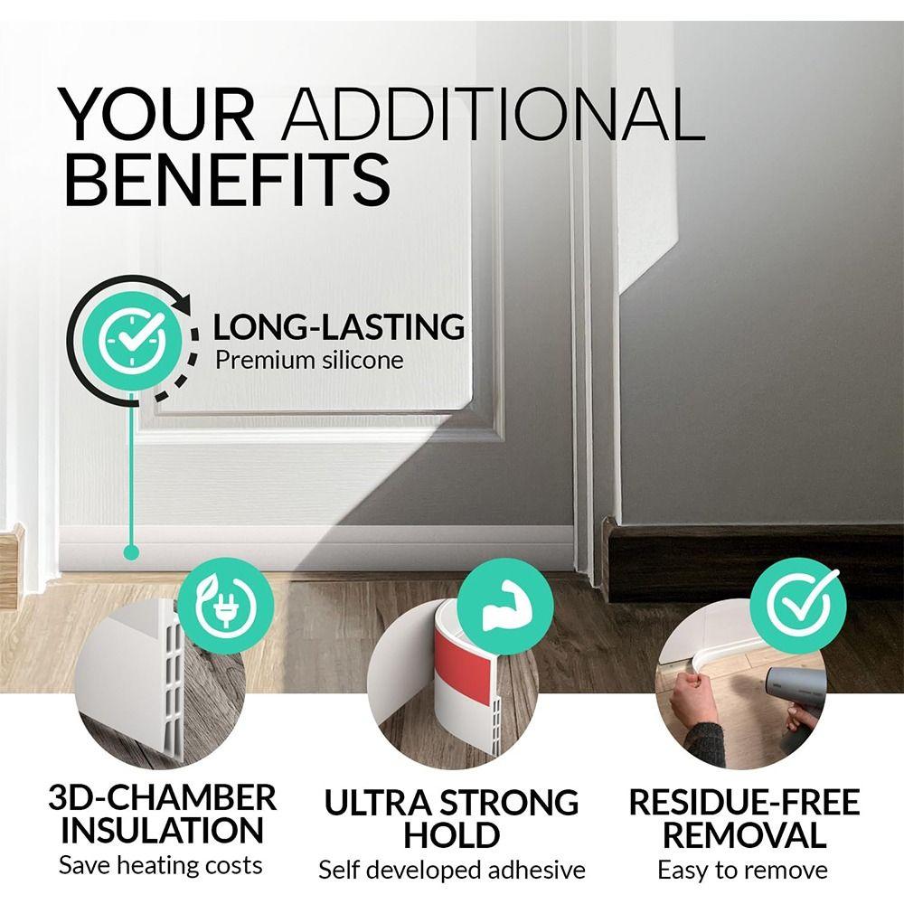 Weather Stripping Door Seal Strip Premium Door Draft Stoppers for Bottom of Door