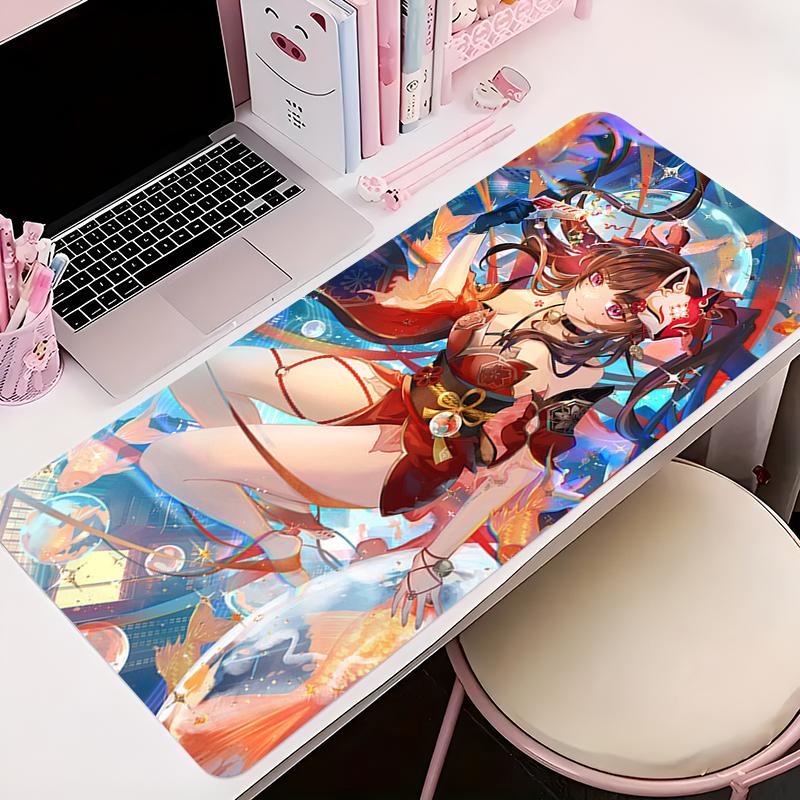 Mouse Pad Office PC Accessories Keyboard Mat Hhonkai Star Rail Sparkle Anime Pattern Antislip Rubber Mousepad Gamer Desk Mat